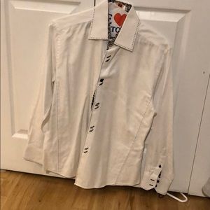 Platino De Marquis White Shirt w/Paisley Detail